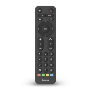hama mando a distancia para tv universal alcance 10m 31 botones permite 2 dispositivos simultaneos 17.3x4.7x2cm color negro