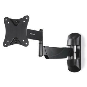hama soporte de pared para tv hasta 26" peso max 25kg inclinable giratorio vesa 100x100mm acero gestor de cables color negro