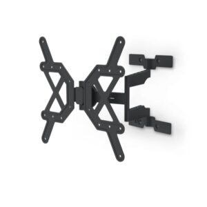 hama soporte de pared para tv hasta 65" peso max 30kg inclinable giratorio extraplano vesa 400x400mm gestor de cables nivel de burbuja integrado plantilla de perforacion color negro