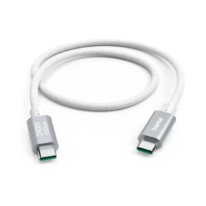 hama full featured cable usb c potencia maxima 240w longitud 1.5m velocidad hasta 10gbps blindaje doble color blanco