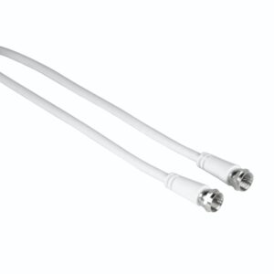hama entry cable coaxial de antena longitud 3m conector f macho doble blindaje apantallamiento 75db impedancia 75ohm color blanco