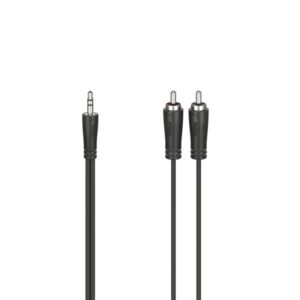 hama essential cable de audio 2x rca macho jack 3.5mm macho longitud 1.5m estereo color negro