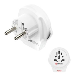 hama adaptador de viaje toma tipo e y schuko potencia hasta 2500w hembra universal voltaje 100 250v color blanco
