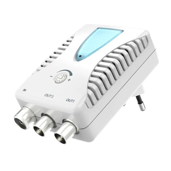 hama essential amplificador de cable de banda ancha catv amplificacion 22db atenuacion 13db salida doble color blanco