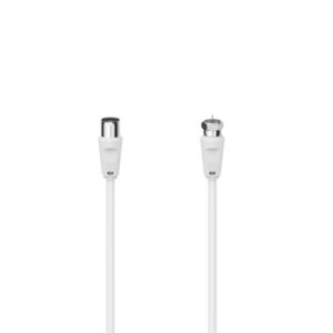 hama cable de antena longitud 1.5m conector f macho conector coaxial hembra color blanco