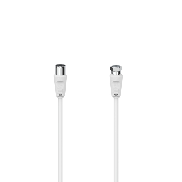 hama cable de antena longitud 1.5m conector f macho conector coaxial hembra color blanco