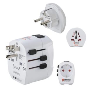 hama world travel pro adaptador de viaje universal potencia hasta 1680w voltaje 110 240v color blanco