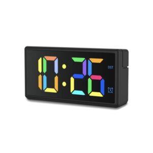 hama ibiza reloj despertador digital pantalla multicolor funcion de carga usb a funcion de repeticion de alarma 15x3.4x7.5cm color negro