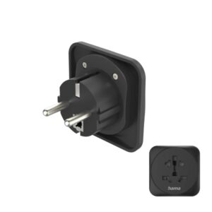 hama adaptador de viaje toma tipo e y schuko potencia hasta 3750w hembra multiple voltaje 250v color negro