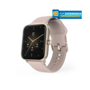 hama 6010 reloj inteligente smartwatch bluetooth 5.3 bateria 350mah pantalla tft 1.65" ip68 soporta hasta 3 atm pulsera de silicona gps integrado 3.6x1.3x4.9cm color rosa palido