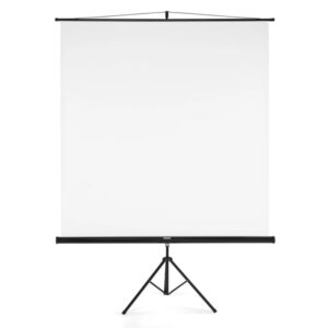 hama pantalla proyector con tripode cuerpo metalico pvc formato 1:1 mecanismo de resorte 380 micras de grosor 180x180cm color blanco
