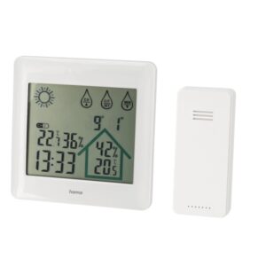 hama action estacion meteorologica prevision meteorologica sensor exterior termometro higrometro 12x2x12cm color blanco