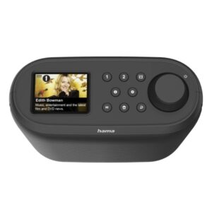 hama dir400 radio digital bluetooth pantalla 2.4" cable 180cm doble banda 2.4 y 5ghz almacena hasta 30 emisoras compatible con plataformas de streaming 18x19x7.5cm color negro