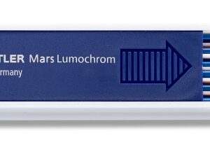 staedtler mars lumochrom 204 pack con 12 minas de dibujo mina de 2mm longitud de 130mm color azul