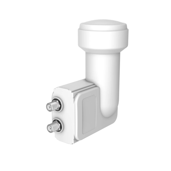 hama essential receptor twin lnb satelital con 2 vias salida conector f factor de ruido 0.3db color blanco