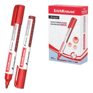 erichkrause liquid lw 600 marcador de pizarra blanca tinta liquida a base de alcohol punta en forma de bala ancho de linea 2.5mm color rojo