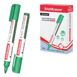 erichkrause liquid lw 600 marcador de pizarra blanca tinta liquida a base de alcohol punta en forma de bala ancho de linea 2.5mm color verde