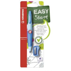 stabilo easyergo pack con lapiz retractil + scapuntas mina hb de 3.15mm diseño ergonomico uso diestro color azul