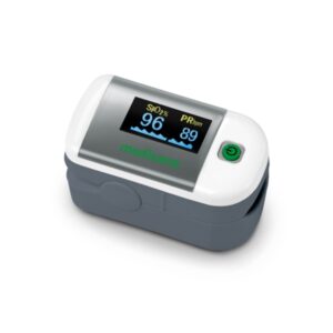 medisana pm100 pulsioximetro digital de dedo con pantalla oled medicion de saturacion de oxigeno spo2 y frecuencia cardiaca 6 modos de visualizacion funcion one‑touch apagado automático 8s brillo ajustable