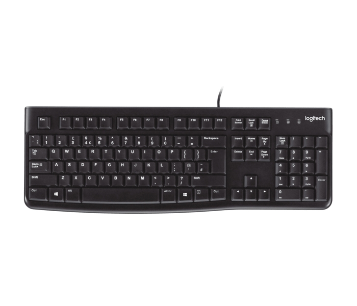 logitech k120 teclado usb frances resistente a salpicaduras cable de 1.50m