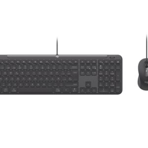 logitech signature slim mk620 combo pack teclado + raton usb reposamanos raton ambidiestro 4000 dpi con smartwheel teclas de acceso rapido e ia color grafito