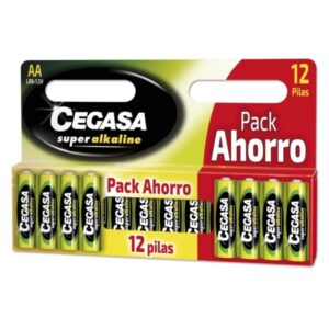 cegasa super alcaline pack de 12 pilas lr06 aa alta tecnologia fiabilidad elevado rendimiento maximas prestaciones