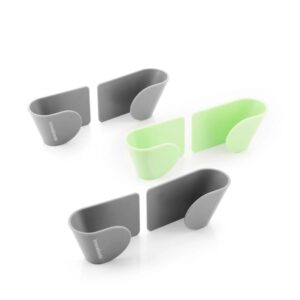 innovagoods smarack pack de 6 soportes adhesivos para cocina adhesivo nano pu gel 8.5x5x4.5cm color gris y verde