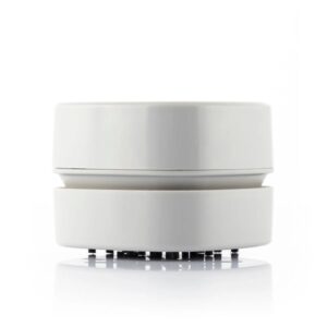 innovagoods micuum mini aspirador de escritorio ideal para mascotas facil limpieza cepillos en la base 2 pilas aa interruptor de encendido 8x6x8cm color blanco