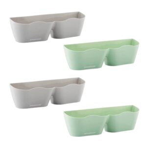 innovagoods shohold pack de 4 zapateros adhesivos multiposicion 25.5x7.5x7.5cm color verde y gris