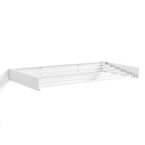 innovagoods dryva 100 tendedero de pared extensible retractil incluye accesorios de montaje plegable resistente a la corrosion 6 barras 100x9.5x2.5cm color blanco