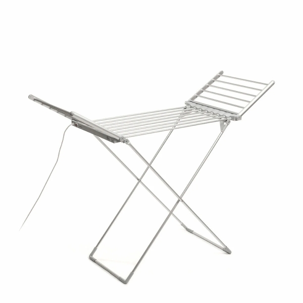innovagoods drywing tendedero electrico plegable con alas 230w 20 barras soporta hasta 15kg cable 140cm temperatura hasta 55ºc plegable 132x6x54cm color gris