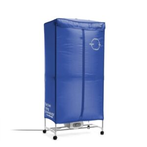 innovagoods dupledry blue secadora electrica portatil de 2 alturas 1200w capacidad 15kg cable 140cm temperatura hasta 70ºc acero inoxidable temporizador 70x150x45cm color azul