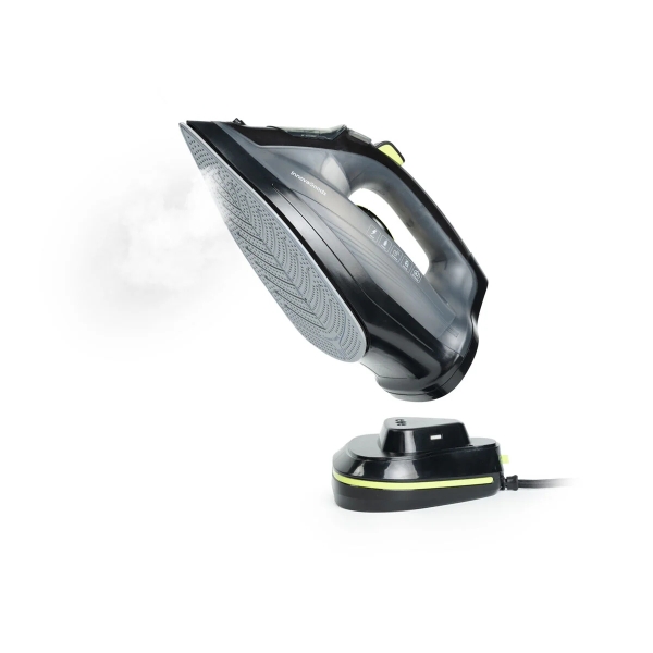 innovagoods stiron plancha de vapor inalambrica 2400w golpe de vapor 30g/min suela ceramica antiadherente deposito 320ml cable 2m sistema antigoteo 32.5x15x13cm color negro
