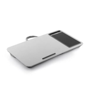 innovagoods deskion soporte para portatil con cojin xl multifuncion antideslizante alfombrilla de raton ranura para smartphone 57.5x30.5x5.8cm color gris y negro
