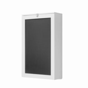 innovagoods woldy escritorio plegable de pared incluye accesorios de montaje pizarra de 40x68cm corcho interior 40x14cm estanteria interior 50x155x93cm color blanco