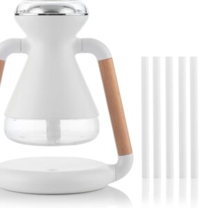 innovagoods misvolt humidificador difusor de aromas 3 en 1 cargador inalambrico deposito de 230ml silencioso incluye cable usb apagado automatico 15x17x11cm color blanco