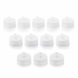 innovagoods romandle pack de 12 velas de te led luz calida efecto llama duracion hasta 75min pack de 2 set de velas de te led 3.7x3.5cm color blanco