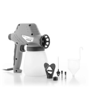 innovagoods spraint+ pistola para pintar electrica 80w boquilla de 0.8mm deposito de 800ml cable 2m incluye accesorios flujo maximo 300ml/min 21x22.5x12cm color gris