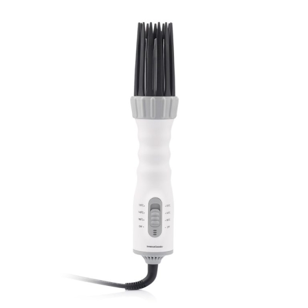 innovagoods dryple cepillo 3 en 1 potencia 550w cable giratorio 225cm temperatura regulable multifuncion revestimiento ceramico 6x30cm color blanco y gris