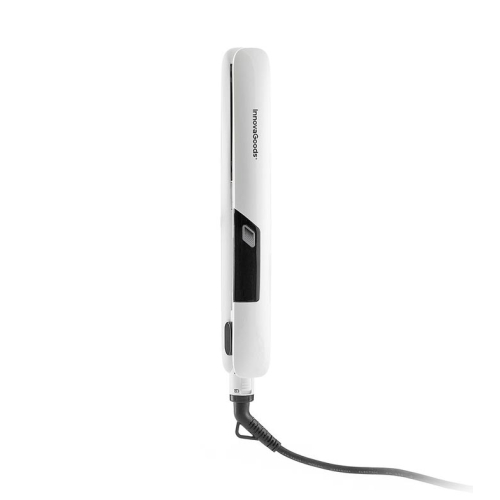 innovagoods stemio plancha de pelo ceramica 3d con vapor 36w cable 180cm temperatura regulable pantalla led tecnologia ptc apagado automatico 4.2x30x3.5cm color blanco