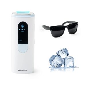 innovagoods kulepil depiladora de luz pulsada funcion frio incluye accesorios apagado automatico cable 150cm gafas de proteccion ipl 6.5x17x3.5cm color blanco y azul