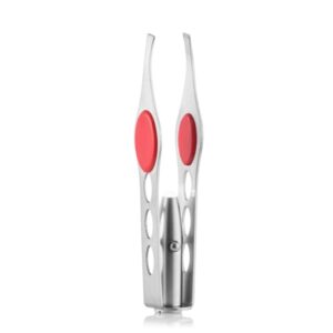 innovagoods lezers pinzas de depilar luz led acero inoxidable ergonomico 1.5x10x1.5cm color plata y rojo