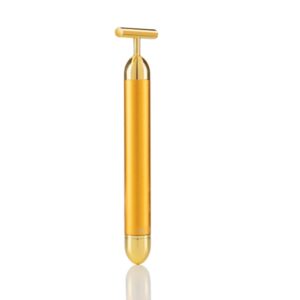 innovagoods t vibe masajeador rejuvenecedor facial de alta frecuencia inalambrico resistente al agua 6000 vibraciones por minuto 3.3x14x1.5cm color dorado