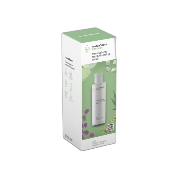 innovagoods zenfresh tonico facial hidratante y exfoliante con cbd contenido 150ml vegano uso diario dermatologicamente probado no testado en animales