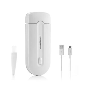 innovagoods epiluch mini rasuradora recargable bateria de litio 150mah cabezal desmontable incluye cepillo de limpieza luz led facil limpieza 12x4.8x1.8cm color blanco