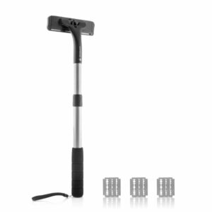 innovagoods extaver afeitadora corporal con mango extensible aluminio antideslizante facil limpieza longitud de 36 a 54cm 13x4.5x36 54cm color negro y gris