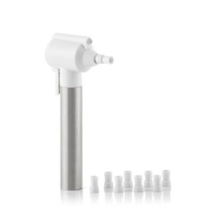 innovagoods pearlsher blanqueador y pulidor dental inalambrico luz led acero inoxidable multifuncion facil limpieza cabezal rotatorio 9 puntas de goma 6.5x13x2.5cm color blanco