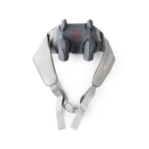 innovagoods silax masajeador de cuello y espalda 6d autonomia 10min 3 velocidades bateria 2000mah funcion calor recargable apagado automatico 15x14x120cm color gris