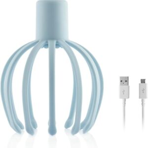 innovagoods helax masajeador de cabeza inalambrico bateria 650mah vibracion 360º cable usb c recargable silencioso 13x17.5cm color azul