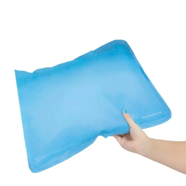 innovagoods refrish cojin refrescante rellenable apto para frigorifico pvc 52x35cm color azul
